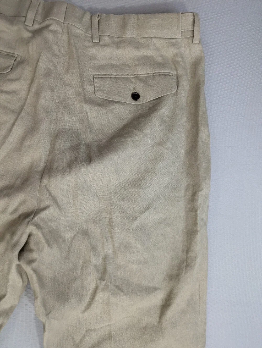 Men’s Gutteridge Linen Pants Italy Size 36x28 Green EU 46 US 36